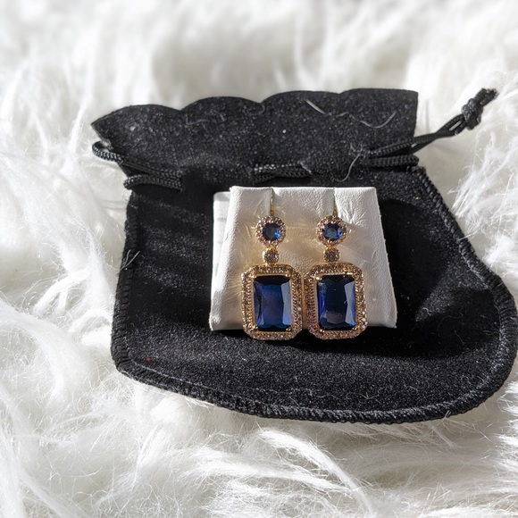Sapphire Drop Earrings - Picture 3 of 8
